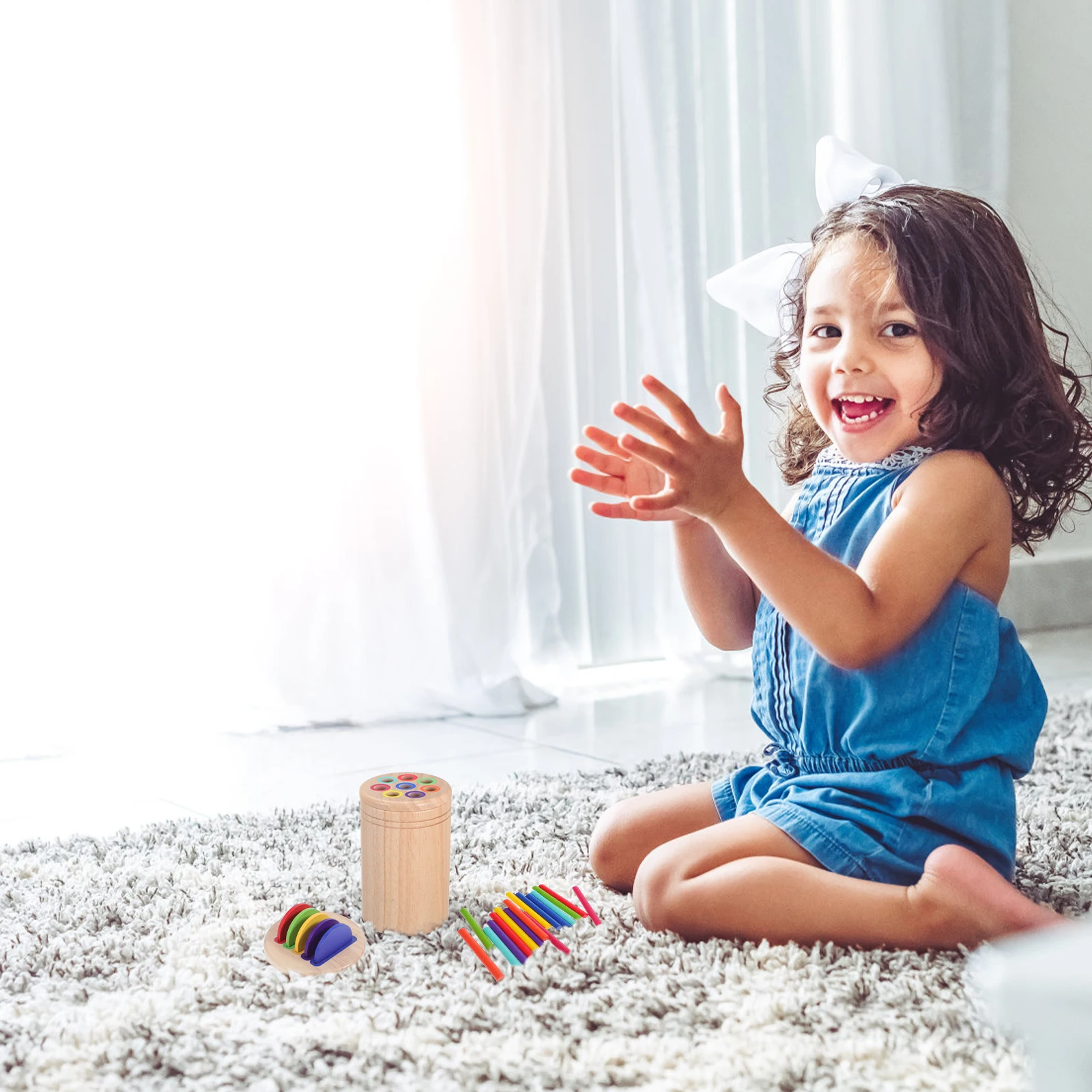 

1Set Color Classification Cup Fine Motor Skills Educational Plaything for Toddlers Preschool Learning Color Sorting Game