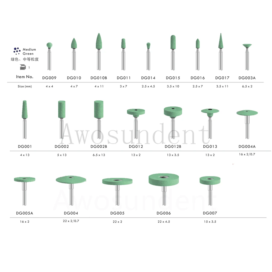 Têtes de meulage pour le polissage des dents, matériaux dentaires, céramique, diamant, zircone, Composite, outils de polissage pour laboratoire dentaire