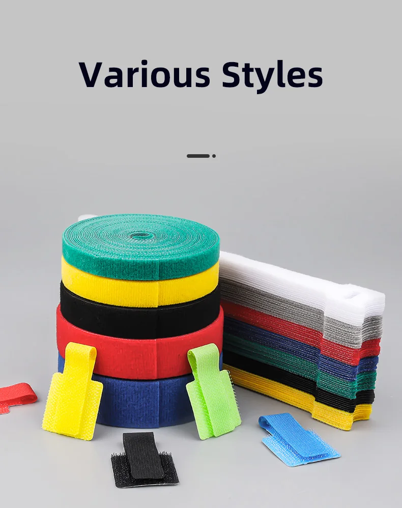 5Meters/Roll Reusable Cable Tie Organizer USB Self Adhesive Tape 10/12/14.5/20/25mm Nylon Straps Fastener Phone Wire Color