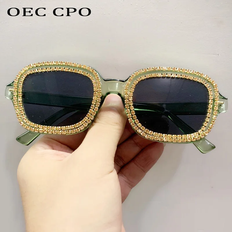 

Lady Luxury Brand Diamonds Sunglasses New Women Men Fashion Rhinestone Square Sun Glasses Female Shades UV400 Eyewear