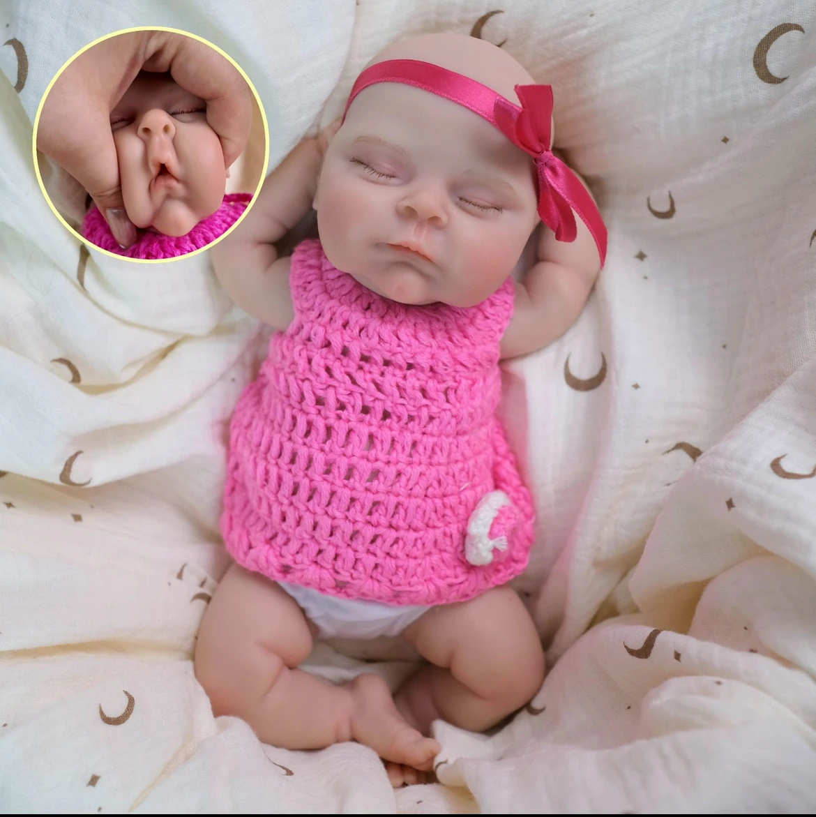 

12inch Adorable Reborn Doll: Realistic Soft Silicone, Fully Painted, Solid Body, Perfect Xmas Present for Girls, Companion Toy