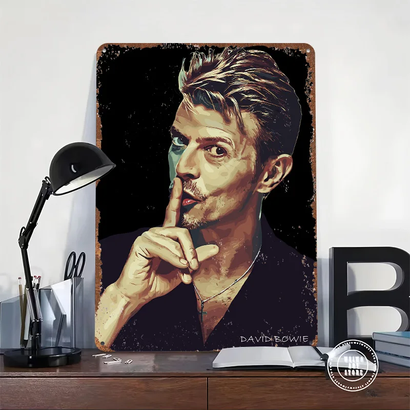 David Bowie Tinplate Poster Customized Wall Art Vintage Metal Signs Retro Tin Plaque for Decoration Home Decor Accessories House