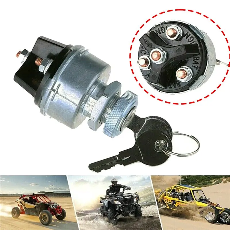 Must Have Universal 12V Auto Ignition Starter Switch 4 Position 2 Keys On Off For Car Boat For Tractor Tuning Truck Tool view 3