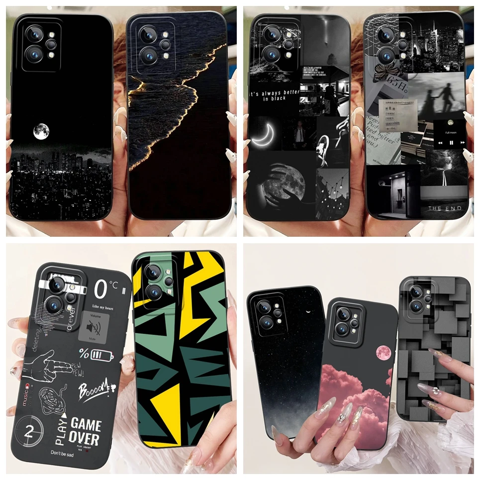 For Realme GT2 Pro Case GT Neo 2 3 3T 5 80W Back Cover Mood Night Avocado Luxury Pattern Soft Silicone Coque GT Neo5 240W Bumper