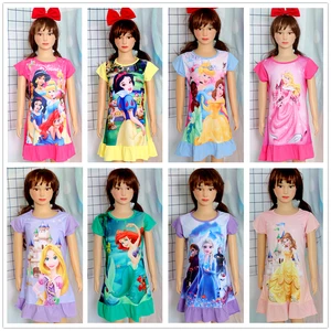 3-8Years Baru Musim Panas Anak-anak Kartun Gaun Baju Tidur Putri Duyung Putri Belle Gadis Cetak Baju Tidur Anak Gaun Pesta Piyama 12 penjualan terbaik cuddleez disney - №