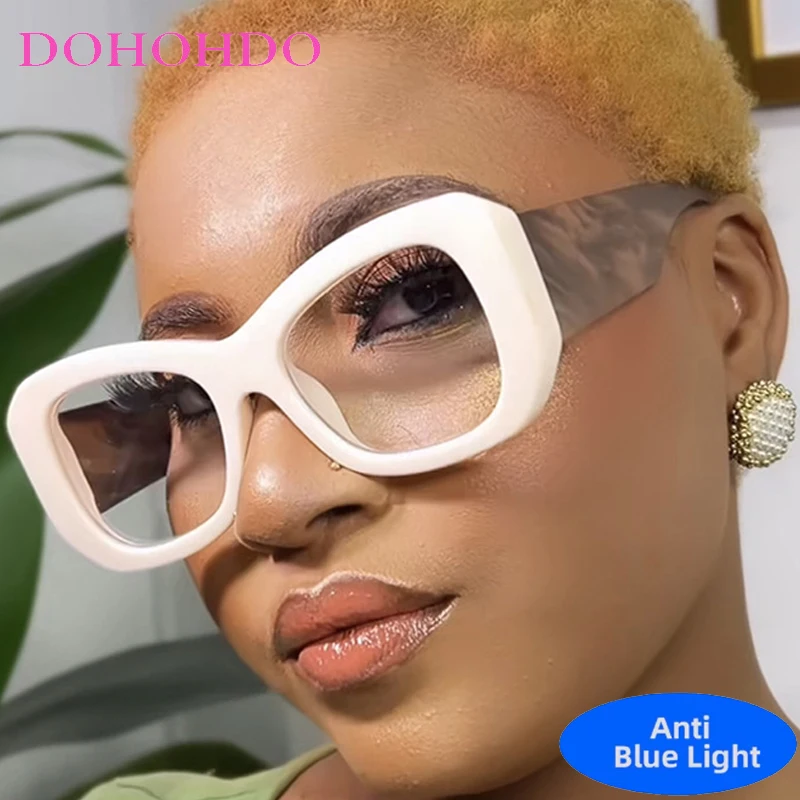 

Vintage Luxury Oversized Square Brand Designer Unisex Blue Light Square Optical Glasses For Men Women Computer Glasses Lentes