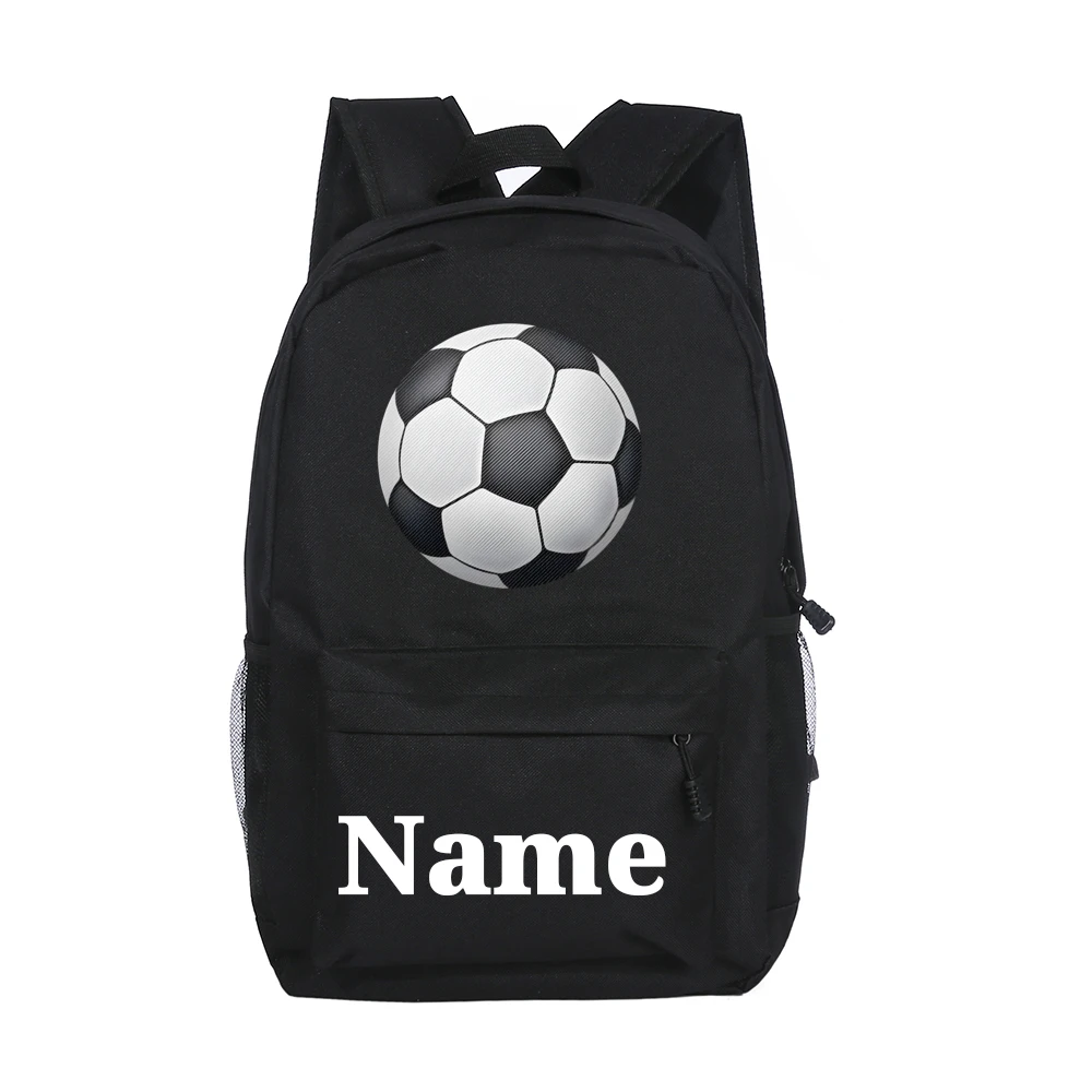 حقيبة مدرسية للأولاد مخصصة لكرة القدم مع اسم طباعة حقيبة ظهر الطالب حقائب الكمبيوتر المحمول في سن المراهقة هدية العودة إلى المدرسة #4