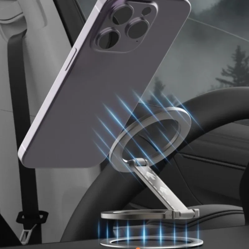 

Двусторонний магнитный кронштейн для мобильного телефона Magsafe, двустороннее настольное кольцо, складной металлический прочный магнитный цифровой кронштейн