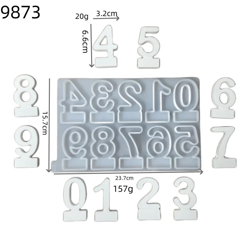 

DIY New Best Sellers Mould 9873-digit + 9799-round-base Home Decorative Ornament Candle Holder Plaster Mold DIY Silicone Molds