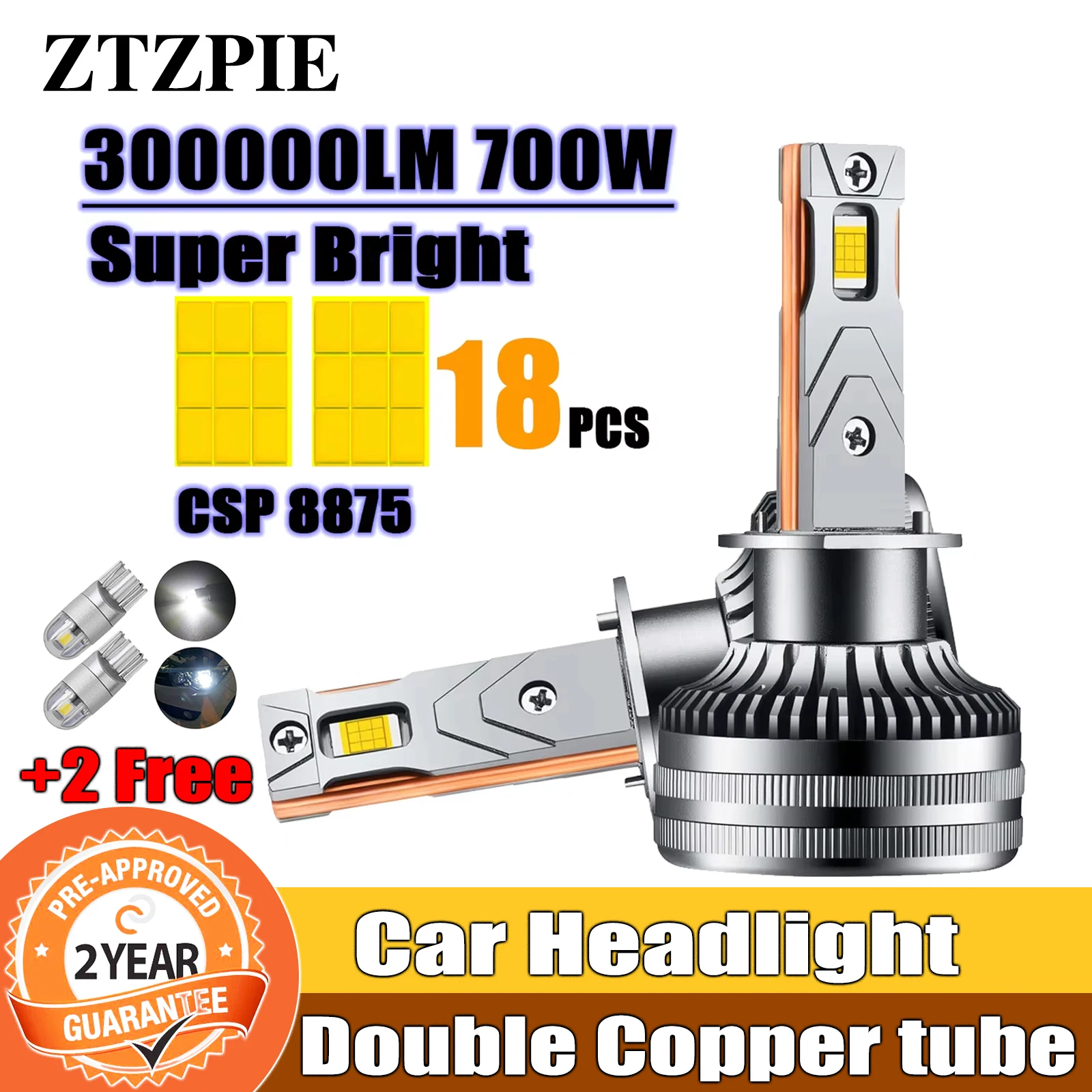 ZTZPIE 6000K HB3 HB4 9005 9006 H1 H7 H4 H11 CANBUS Bulb 9012 Led Lamp CSP 8875 Chips Car Headlight 300000LM 700W Fog Light