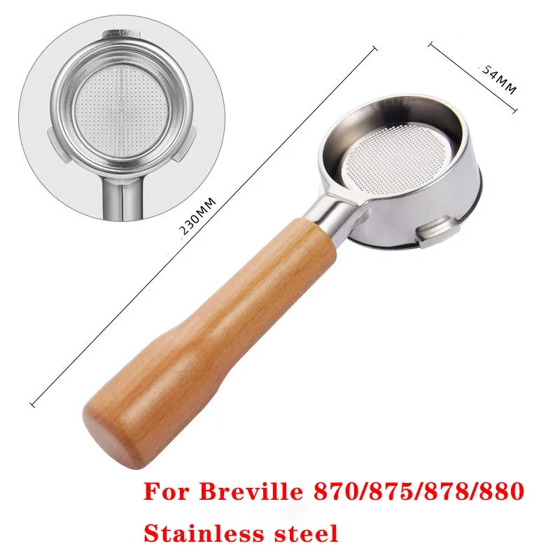 54MM 3 oren Bodemloze Filterhouder Geschikt voor Breville Sage/870/875/878/880 Rvs koffie Gemodificeerde Handvat Filter Tool