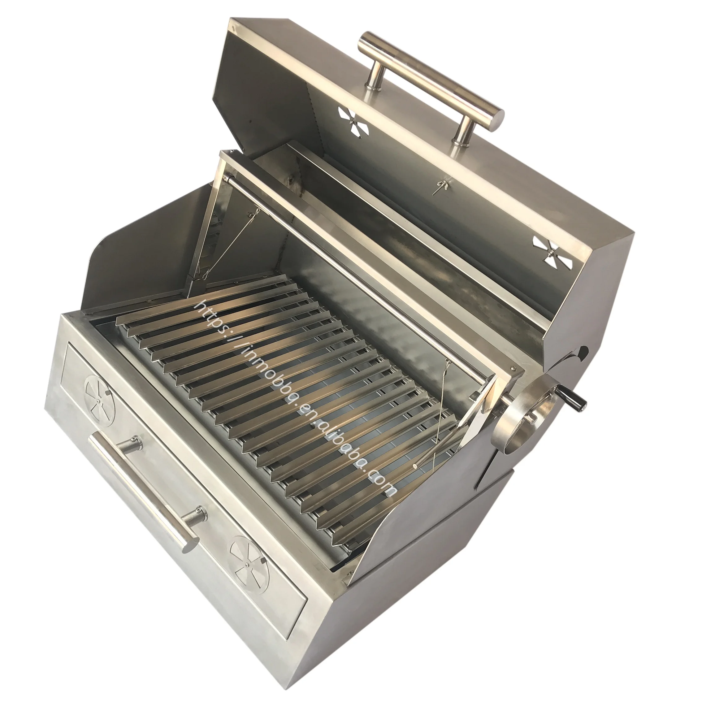 Stainless Steel Countertop Argentinian Grill Built in Charcoal BBQ Grill with Full Cover