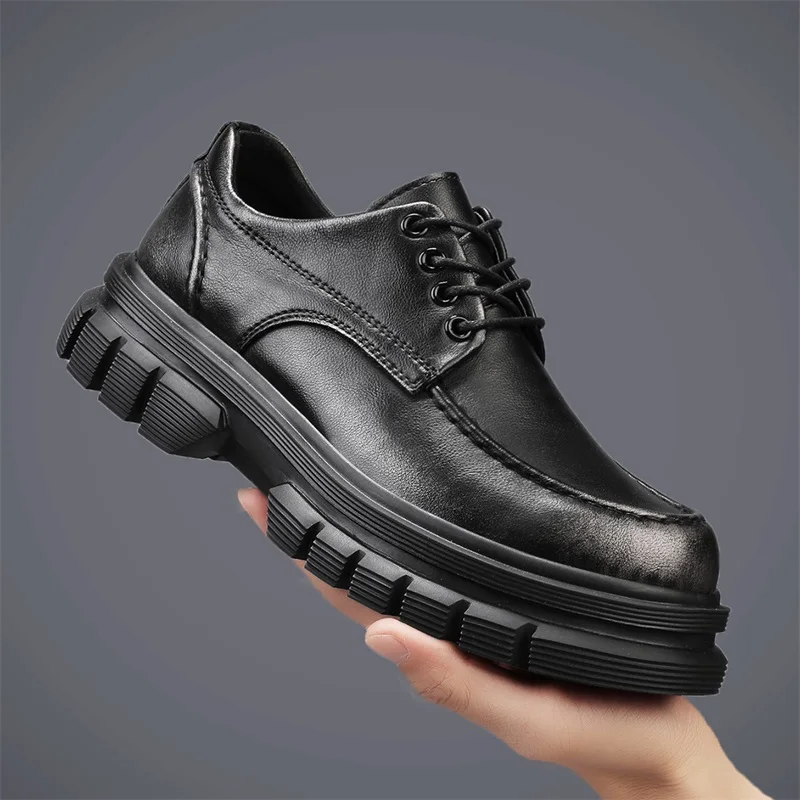 

Men's Fashion British Style Thick-Soled Formal Casual Leather Shoes for Men