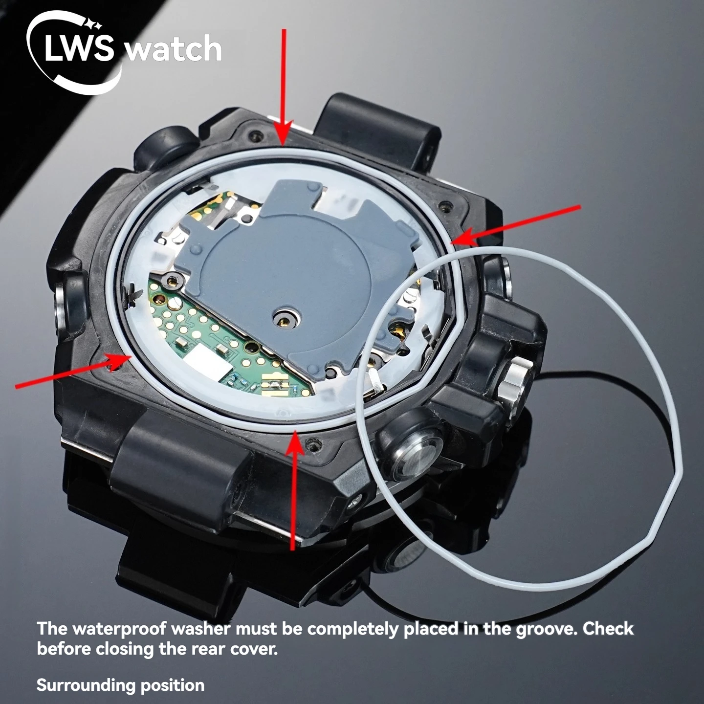 For Casio GST-B100 GST B100 Watch Back Cover Waterproof Ring Sealing Ring Shaped Seal Ring Rubber Ring Watch Repair Accessories