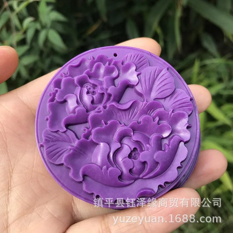 الطبيعية الأمريكية الأرجواني الميكا قلادة قلادة مائلة الحديد خام زهرة سترة سلسلة