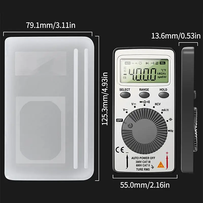 Mini Digital Multimeter 4000Count T-RMS AC/DC NCV Capacitance Ammeter Voltmeter Tester Multimetro Digital Profesional Test