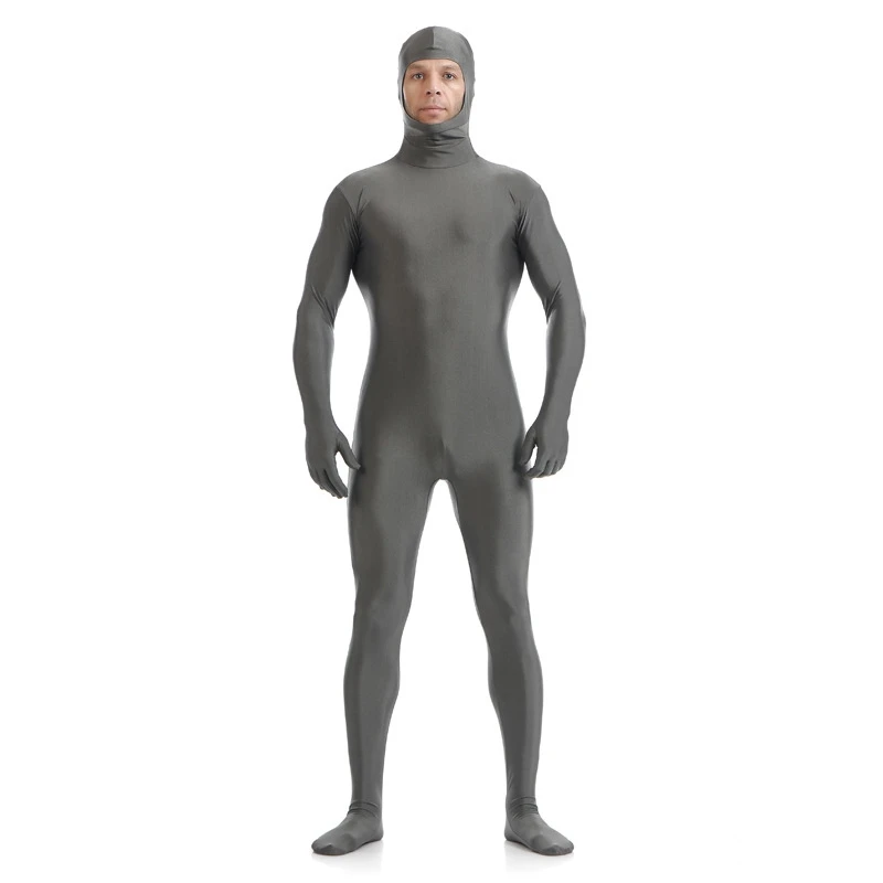 Kostium zakrywający całe ciało Spandex nylonowy kombinezon z drugiej dopasowane Zentai Halloween do tańca imprezę Cosplay z odkrytymi twarzami kombinezon