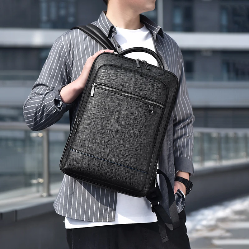 Sac à dos en cuir PU pour hommes, chargement USB, étui à bombes, bureau, voyage, ordinateur portable, entreprise initiée, mâle