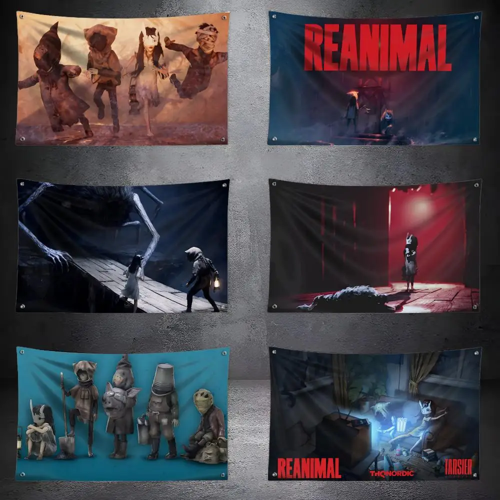 R-REANIMALES Game Flags No-installation Foldable Flag, Personalized Logo Banner for Dorm, Outdoor Picnics, Balconies