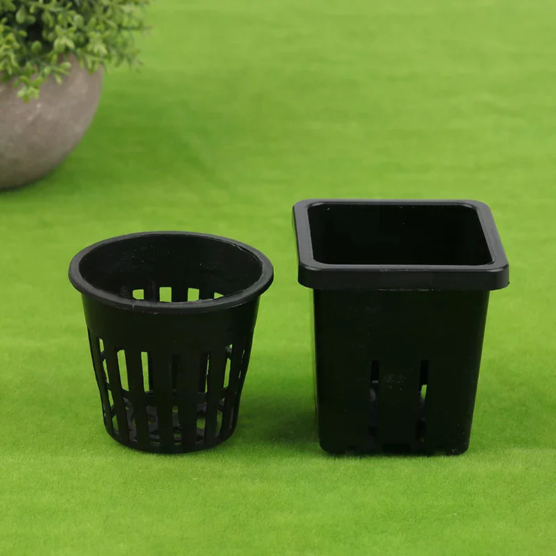 10Pcs Reusable Hydroponic Mesh Cover Hydroponic Planting Basket Plant Seedlings Planting Plastic Mesh Pot Garden Supplies