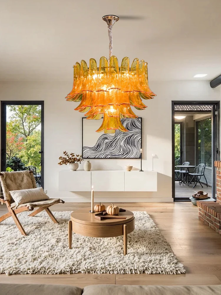 

Amber Glass Ceiling Pendant Light Led Decoration Home Upgrade Light Fixture Living Room Dining Room Modern Vintage Lamparas
