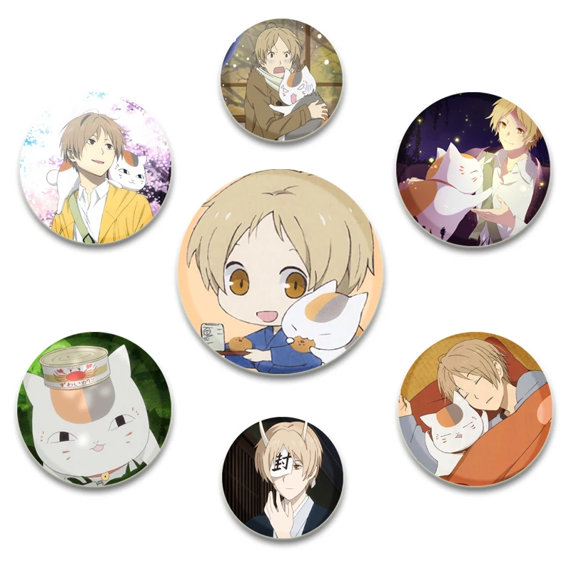 32/44/58MM Anime Natsume's Book of Friends Handmade Lapel Pins Cosplay Badge DIY Backpack Clothes Accessory Button Brooches