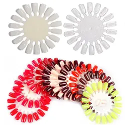 5/10Pcs Fake Nails Tips Display Clear Showing Shelf Color Card Nail Polish Swatch Color Wheel Practice Manicure Palette