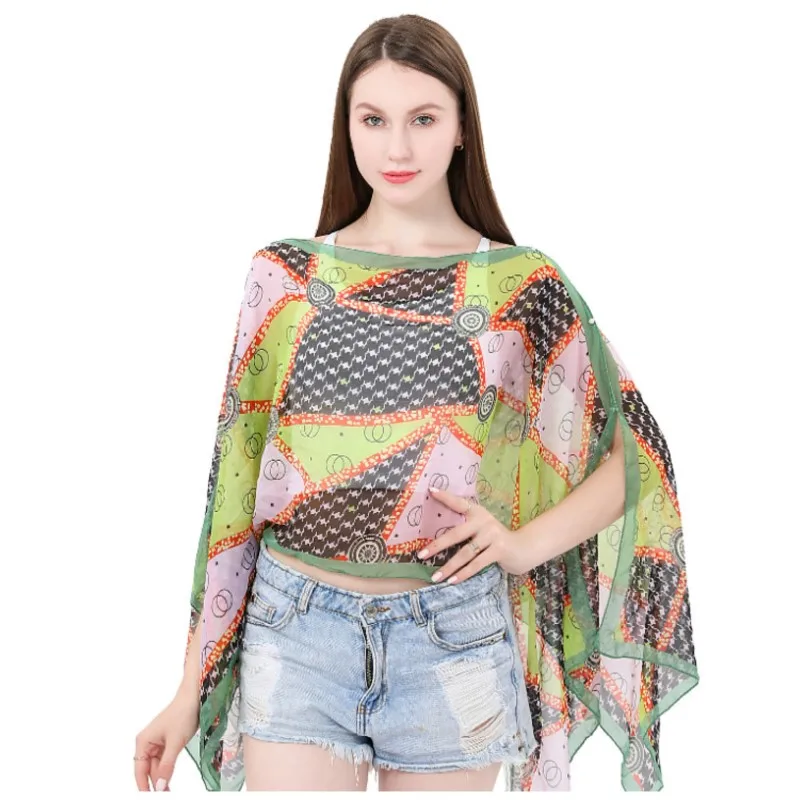 Fashion Women Scarf Shawl Poncho boho chic Sunscreen Scarf Sun Protection Shawl Beach Shawl Bikini Cover Soft Comfortable