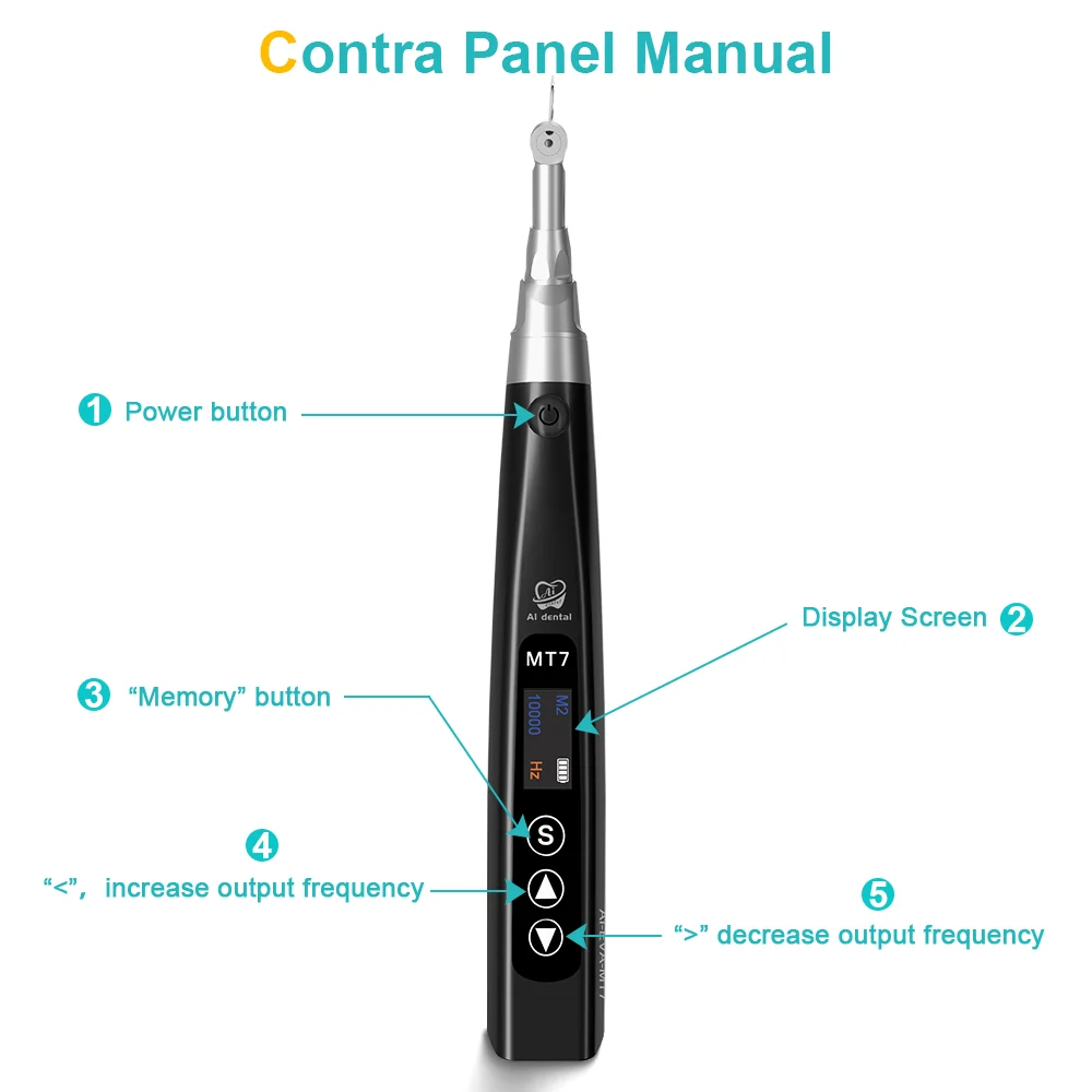 AI-EVA-MT7 Dental Electric Orthodontic Handpiece can 360° Ratation Vertical Reciprocating Contra Angle Faster Charge New Design