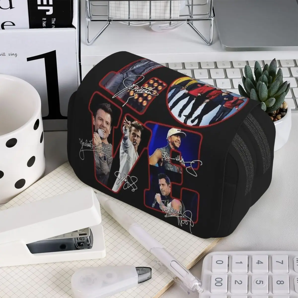 New Kids On The Block Band NKOTB Pencil Case for Boys Girls School Pen Box Pencil Bag Stationery Supplies Pen Holder Bag