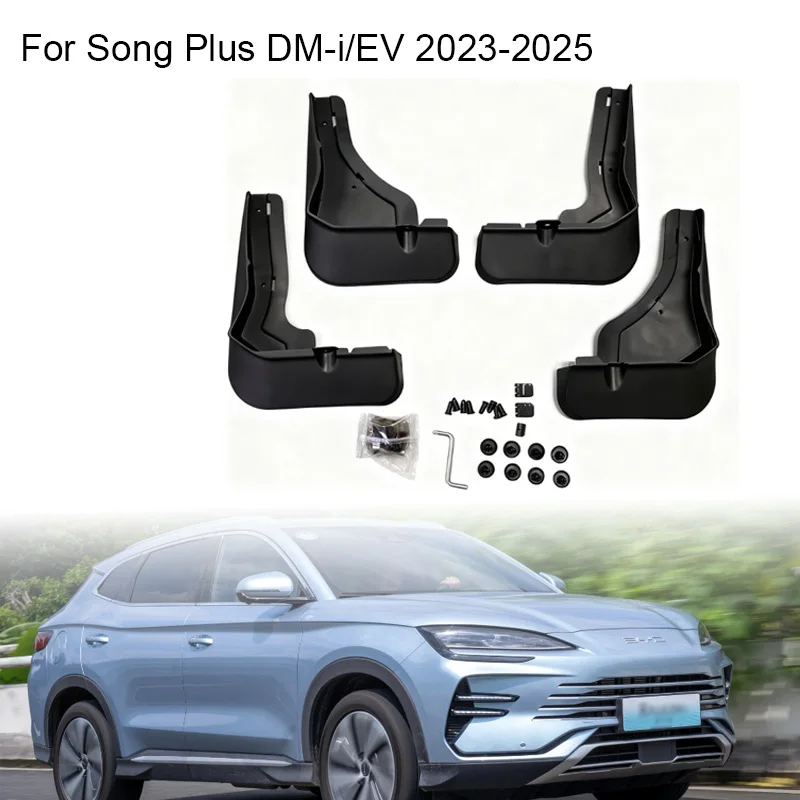 

4pcs Mudguards For BYD Song Plus DM-i EV Champion 2023-2025 Mud Flaps Splash Guards Fender Dirt Protection Winter
