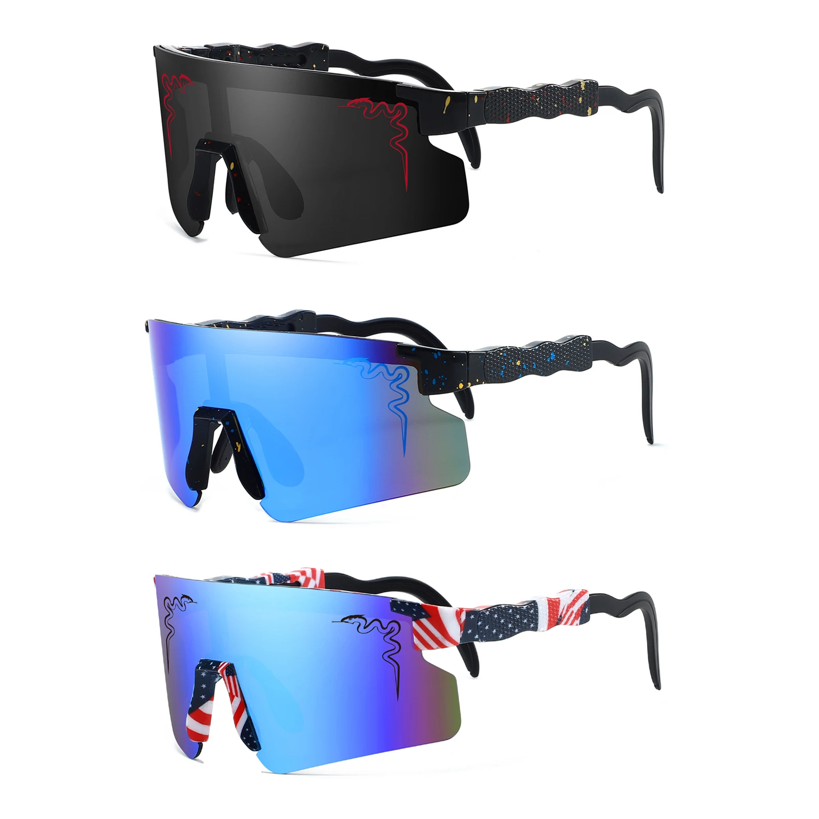 3 Pairs Brand New Sunglasses Men Women Sun Glasses Fishing Eyewear UV400 Cycling Hiking Baseball Softball Outdoor Sport Goggles