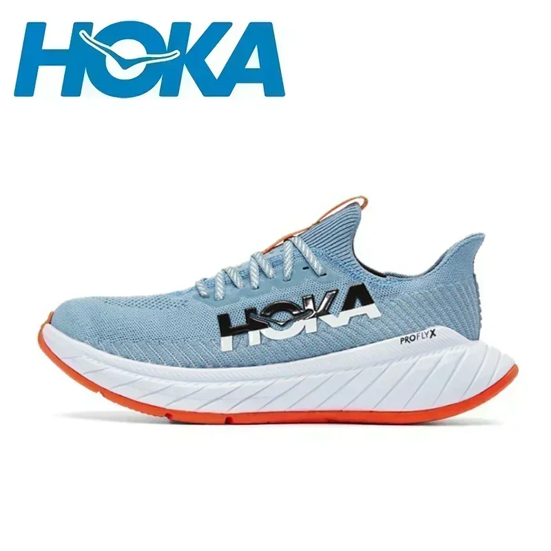 Hoka One One Carbon X3 Asli Sepatu Lari Pria Wanita Mesh Bernapas Jogging Sepatu Ringan Olahraga Sepatu Lari Karbon