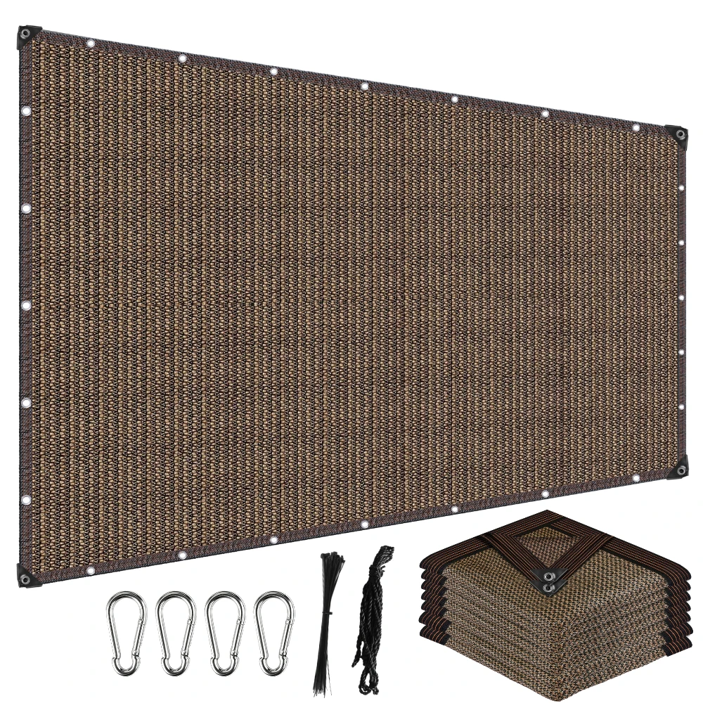PE Shade Cloth Durable Mesh Tarp Garden Sunblock Shade Cloth with Grommets Shading Antifreezing for Plants Cover Greenhouse Tent