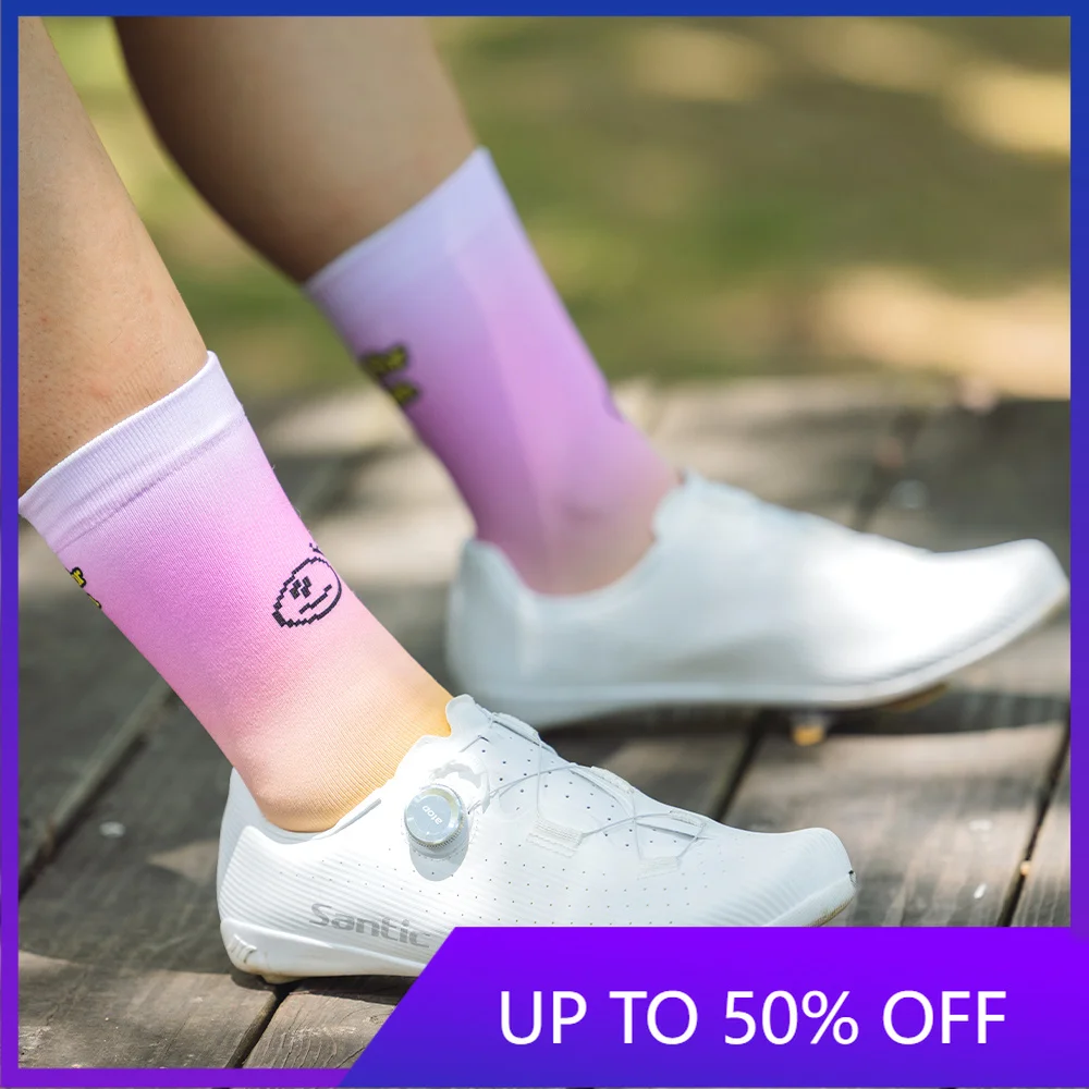 Santic Unisex Cycling Socks Comfortable Anti-slip Breathable Mesh Sports Outdoor Fitness Running Socks
