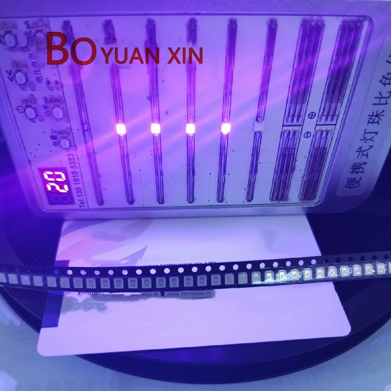 100pcs UV Diodes 2835 3528 SMD UV LED Purple Lamp Bead 395 - 410nm Ultraviolet Light-emitting Diodes Ultra Violet 0.2W Bead Lamp