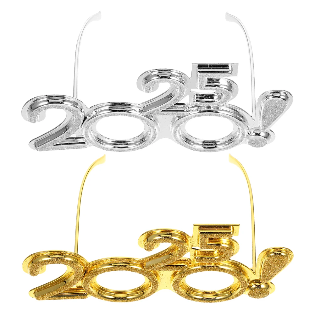 

2 Pcs Funny Glasses Year’s New 2025 Eyeglasses Years Prop Carnival Party Photo Happy Year's Eve