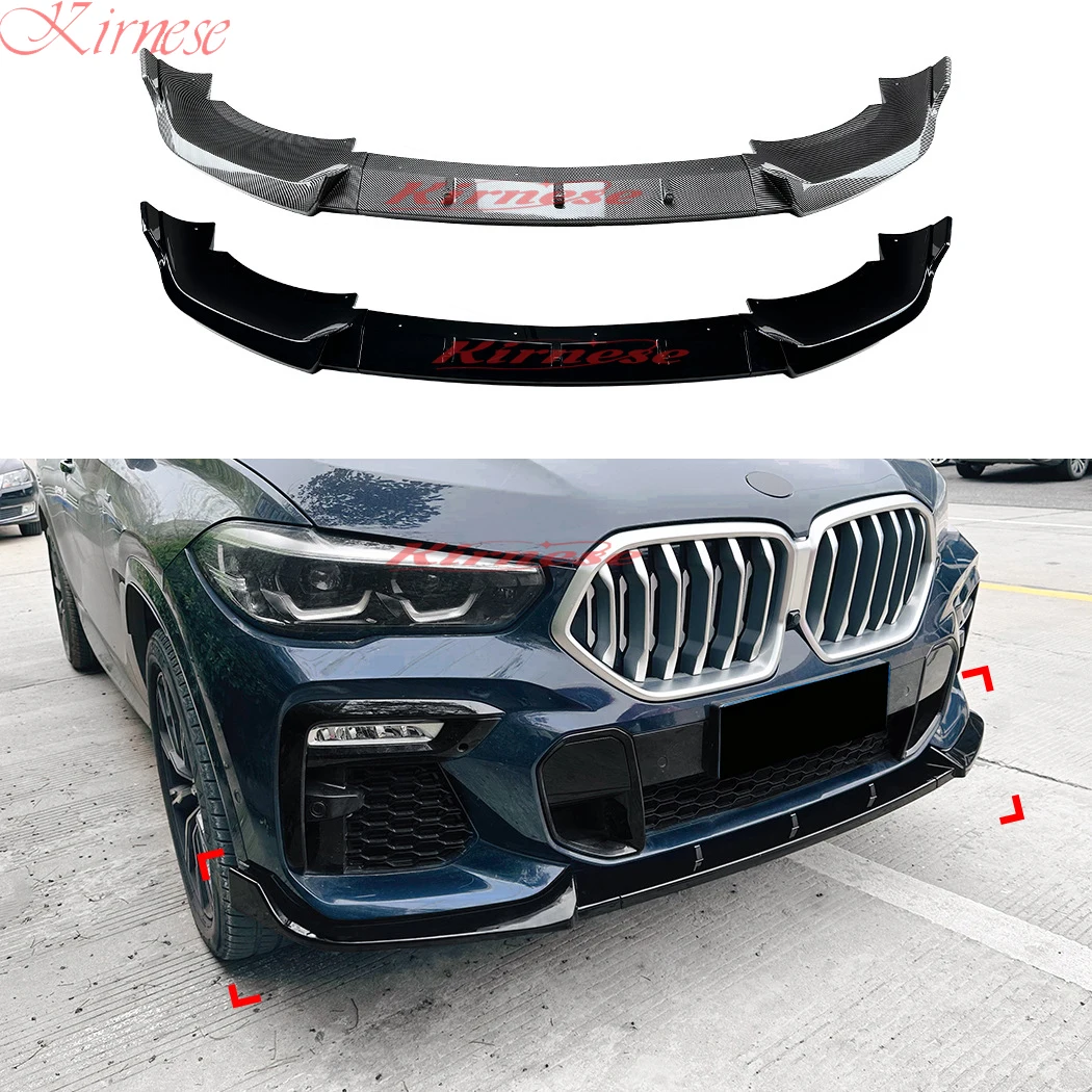 

3PCS ABS Front Bumper Lip Side Skirts Door Aprons Rear Diffuser Rear Lip Splitters Body Kit For BMW 2020-2022 X6 G06 M Sport