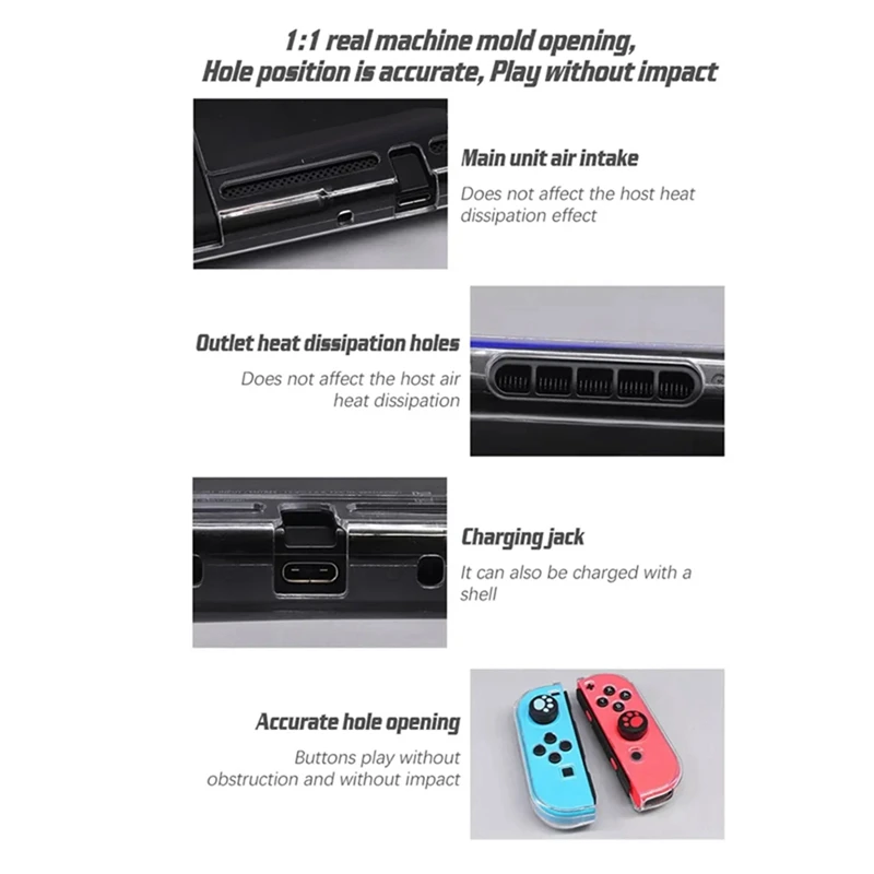 For Nintendo Switch Game Console Case Transparency Protective Case Game Console Ultra Thin Split Protect Cover, Fine Workmanship