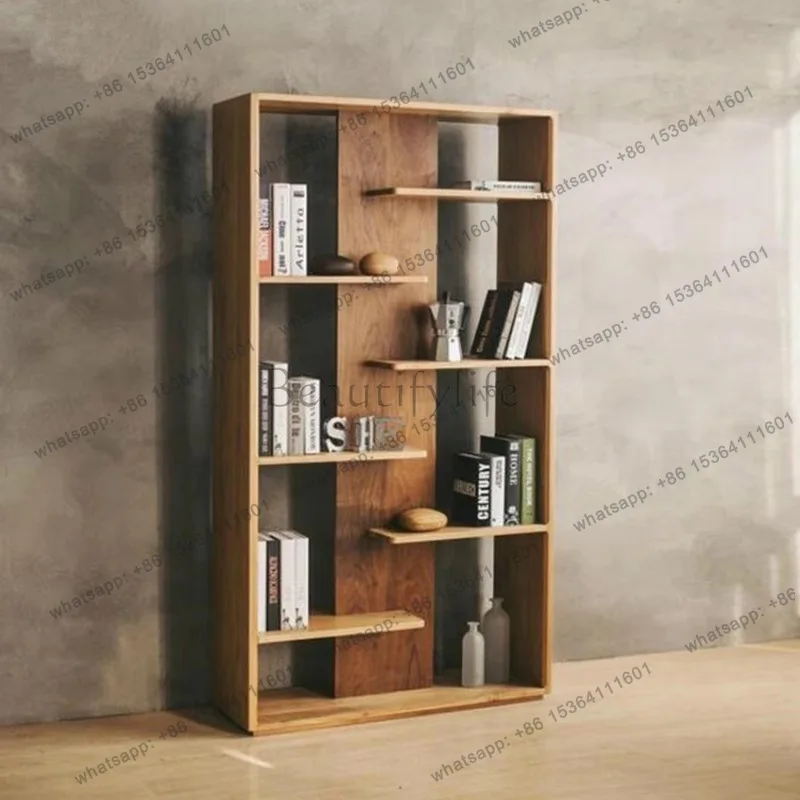 

Office Study Solid Wood Bookshelf Simple Floor-standing Storage Natural Wood Bookcase