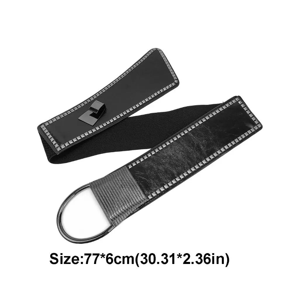 เข็มขัดคอร์เซ็ทหนังแฟชั่นแบบยืดหยุ่น สีพื้น สายรัดเอวแบบเชือกผูก คอร์เซ็ทเอวกว้างสำหรับชุด