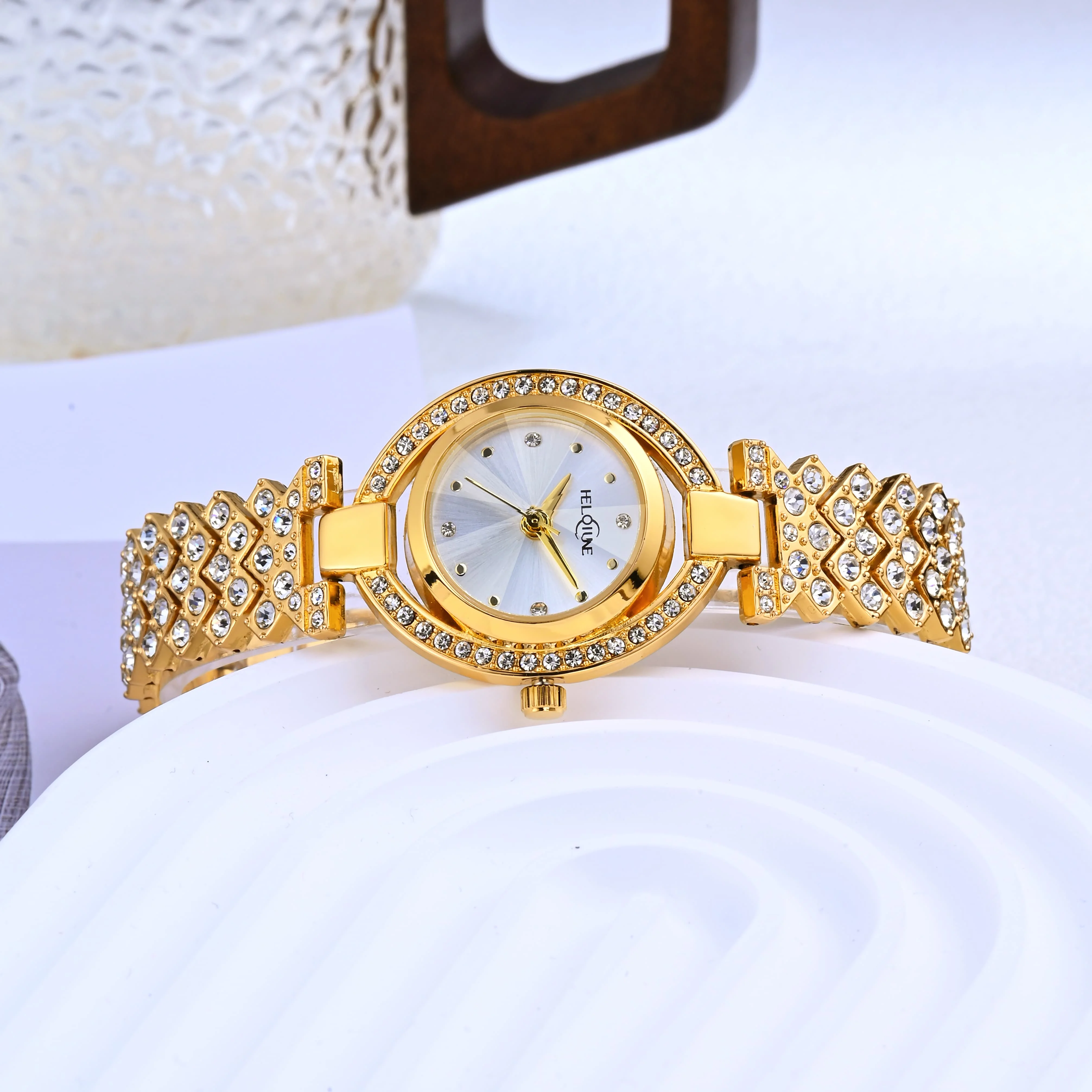 1 ساعة كوارتز فاخرة مطلية بالذهب، لمسة نهائية متينة مطلية بالذهب لمدة عامين، ضمان الاحتفاظ بالألوان، اختيار مثالي للهدايا #3