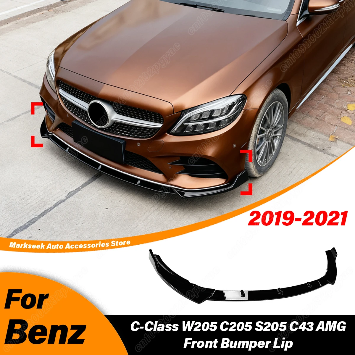 

For Mercedes Benz C-Class W205 C205 S205 C43 AMG 2019 2020 2021 Front Bumper Lip Spoiler Lower Chin Splitter Car Accessories
