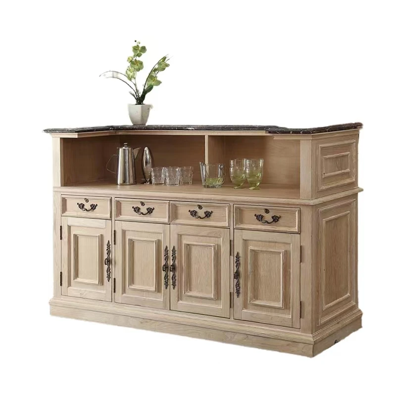 

French Modern High-end Light Luxury Home Living Room bar Table Cabinet Office Solid Wood Wine Cabinet