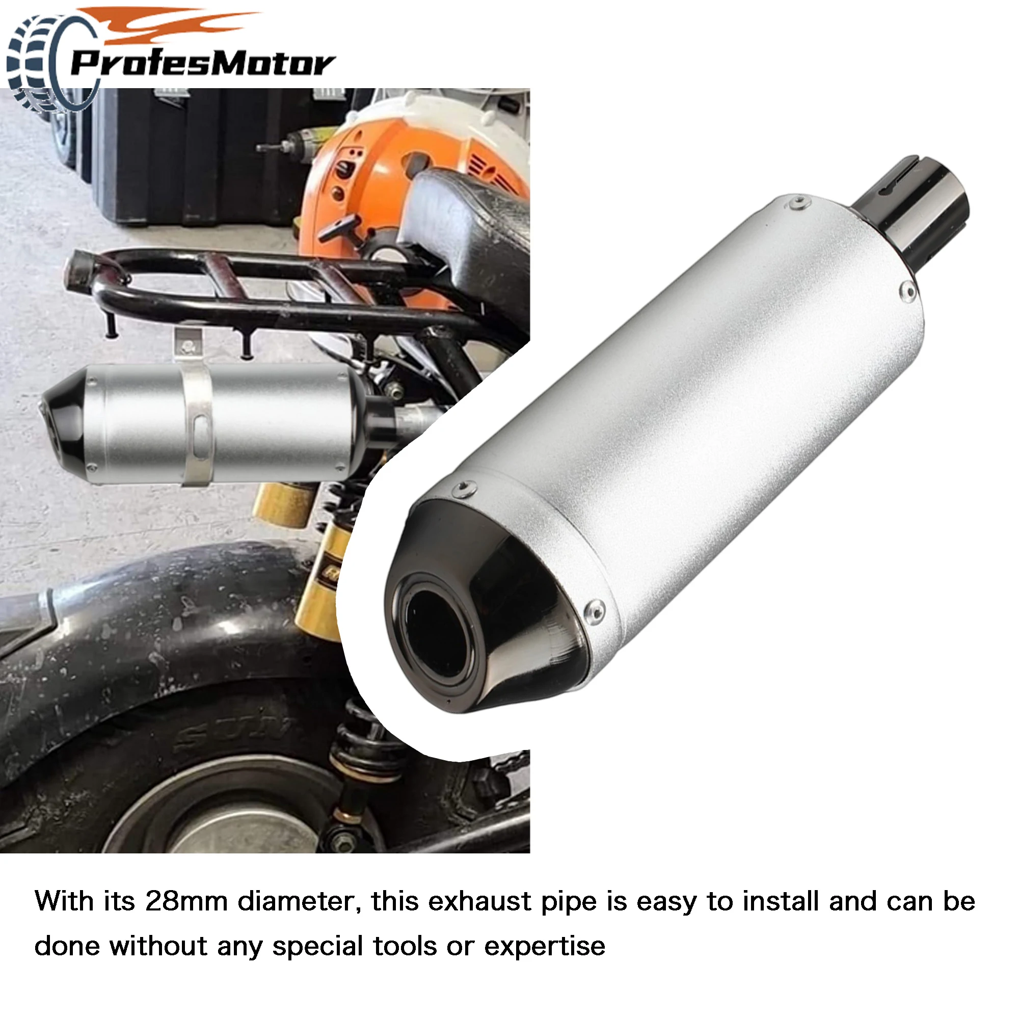 

28mm Motorcycle Muffler Systems Exhaust Pipe Parts for DirtBike 125cc To 150cc ATV UTV Scooter Motocross Modified Accessories