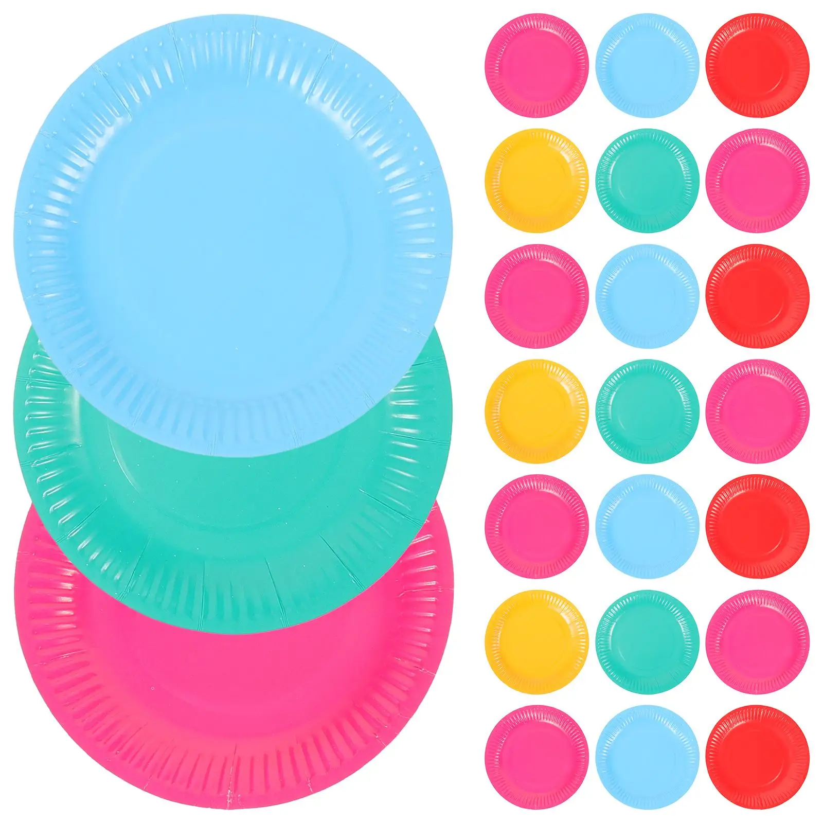 

100 Pcs Color Paper Plates Disposable Cake Tray Bright Food Grade Eco Friendly Party Supplies Wedding Birthday Celebrations