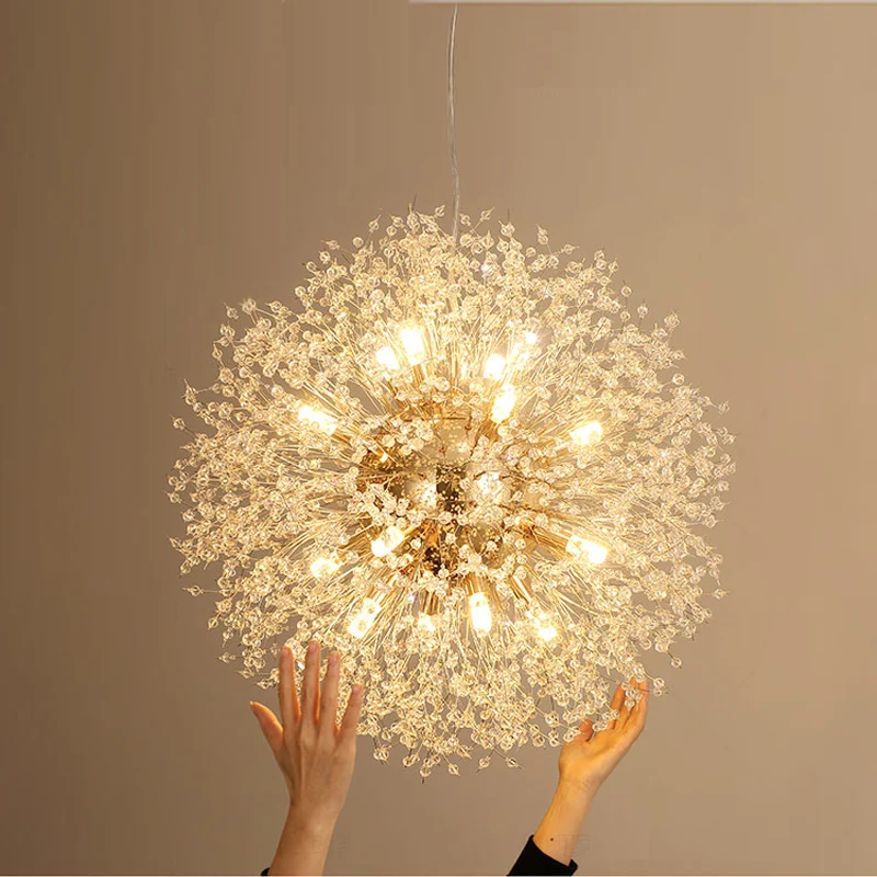 

NEW LED Dandelion Chandelier Spark Ball ceiling lamp Lighting Dinning Living Room Bar Personality Creative Art Crystal Lamps