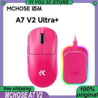 MCHOSE A7 V2 Ultra+ Esports Mouse Wireless Tri-mode Lightweight PAW3950 TI 42000DPI 500mAh PC Gaming Mice A7 Ultra