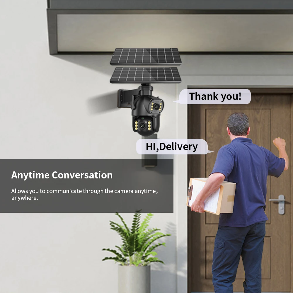 

Neye P18-8MP 4K Solar Powered 4G Camera Dual Lens Outdoor Waterproof Camera With PIR Human Body Sensing Built-In Battery Life