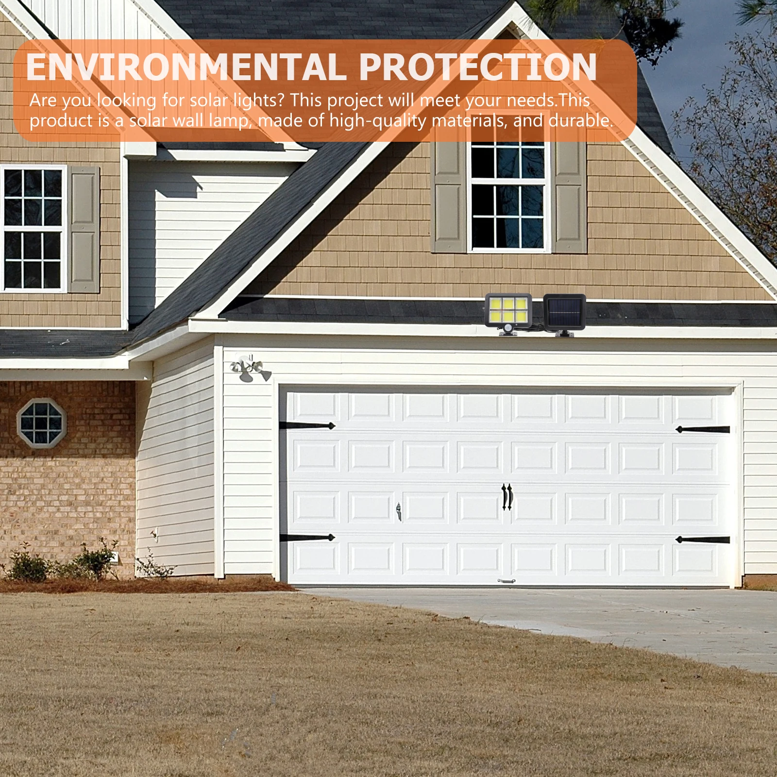 

Solar Lights Outdoor Split Motion Sensor Waterproof Solar Wall Lamp for Outdoor Yard Patio Garage Black (5 m extensi